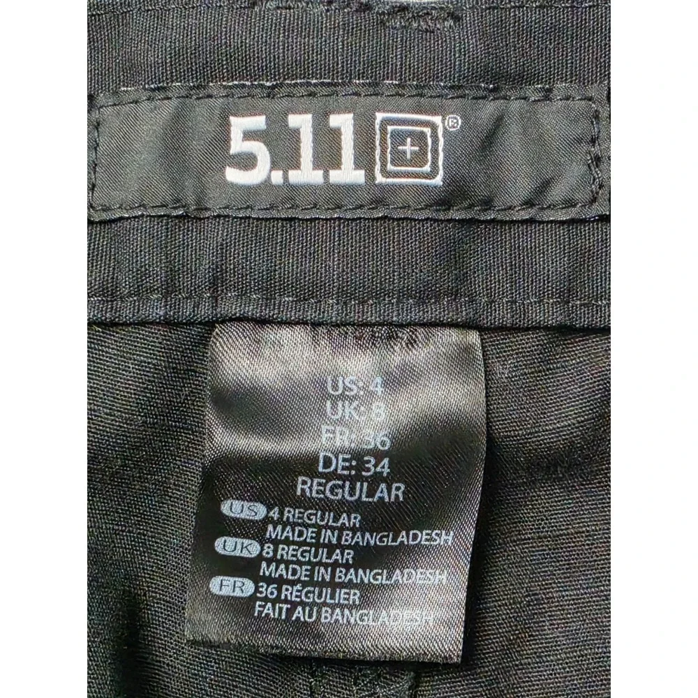 5.11 Tactical Cargo Pants Womens 4 Black Elastic Waist Uniform Workwear